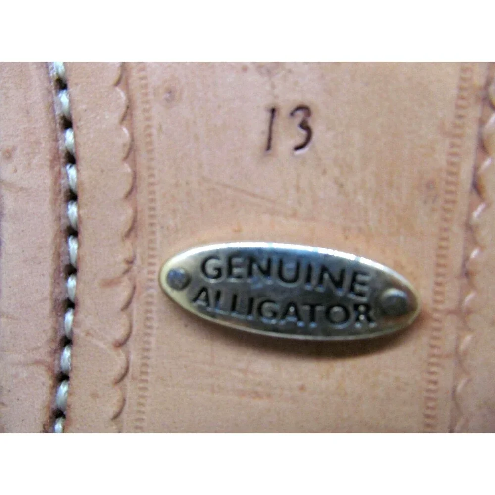 Belvedere Mens Handmade Brown Leather And Genuine Alligator Oxfords Size US 13 D